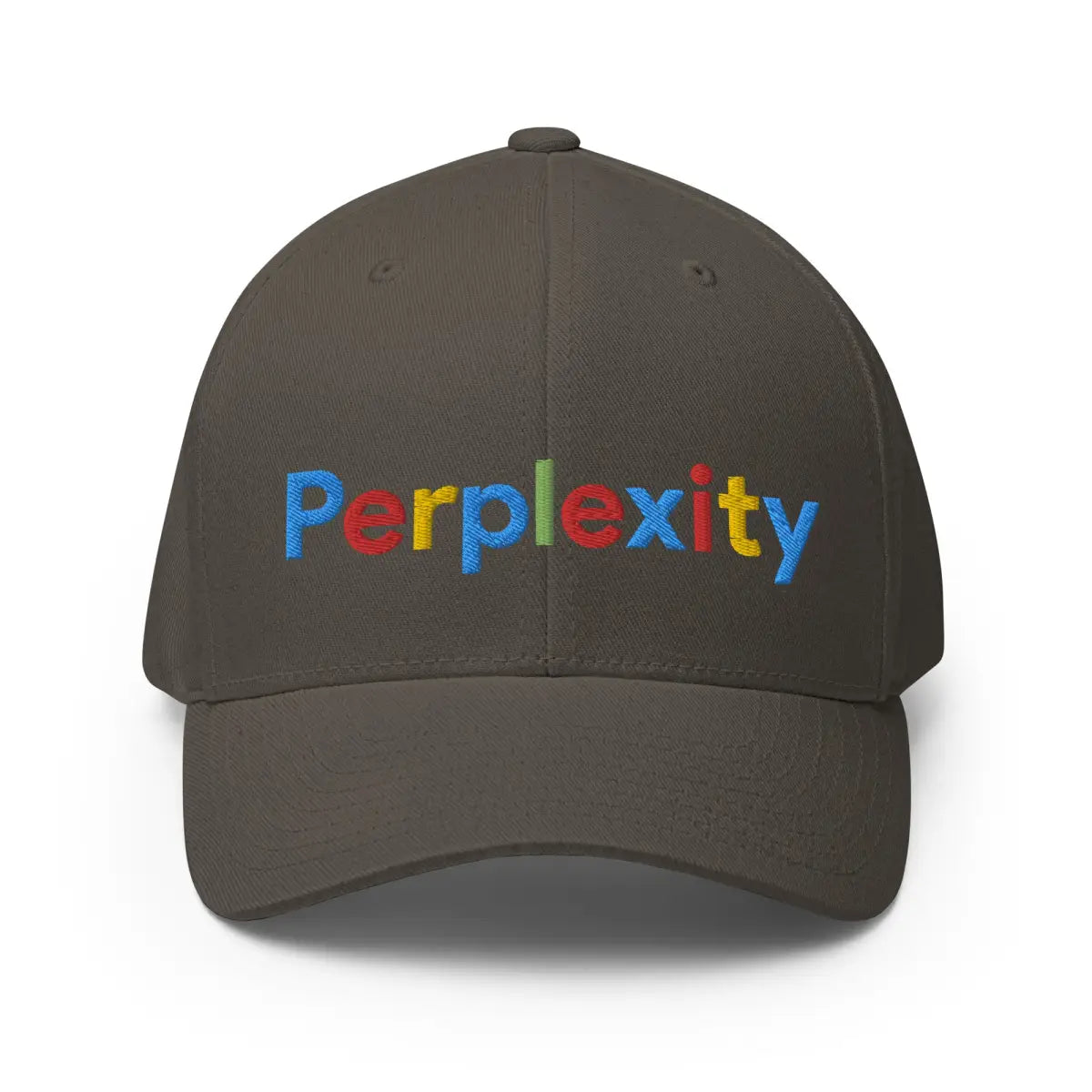 Perplexity Search Logo Embroidered Closed-Back Baseball Cap - Dark Grey / S/M