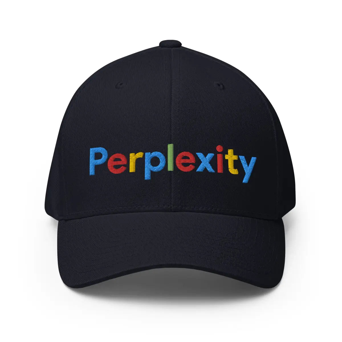 Perplexity Search Logo Embroidered Closed-Back Baseball Cap - Dark Navy / S/M