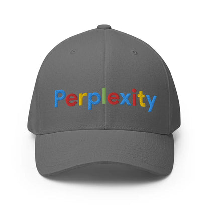 Perplexity Search Logo Embroidered Closed-Back Baseball Cap - Grey / S/M