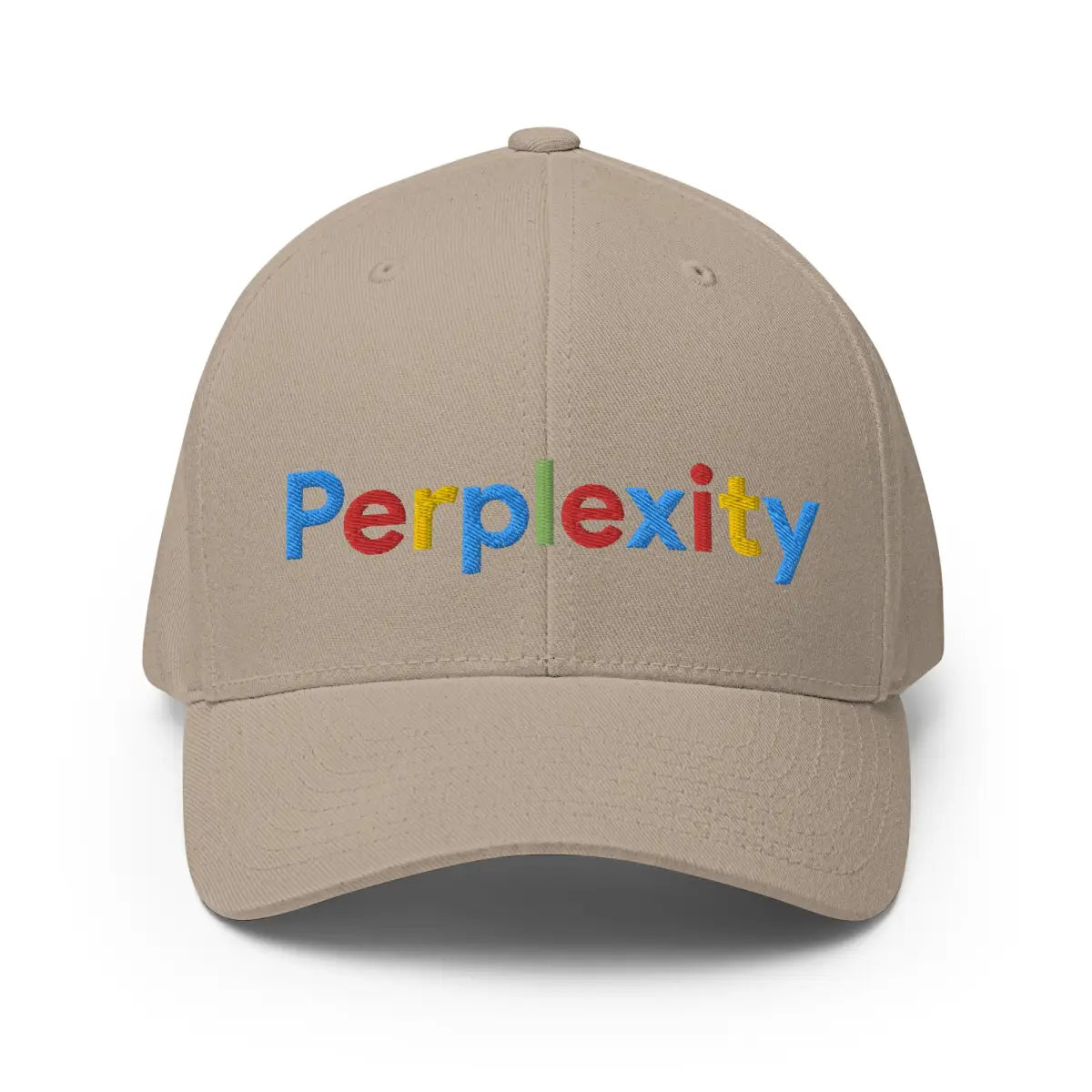 Perplexity Search Logo Embroidered Closed-Back Baseball Cap - Khaki / S/M