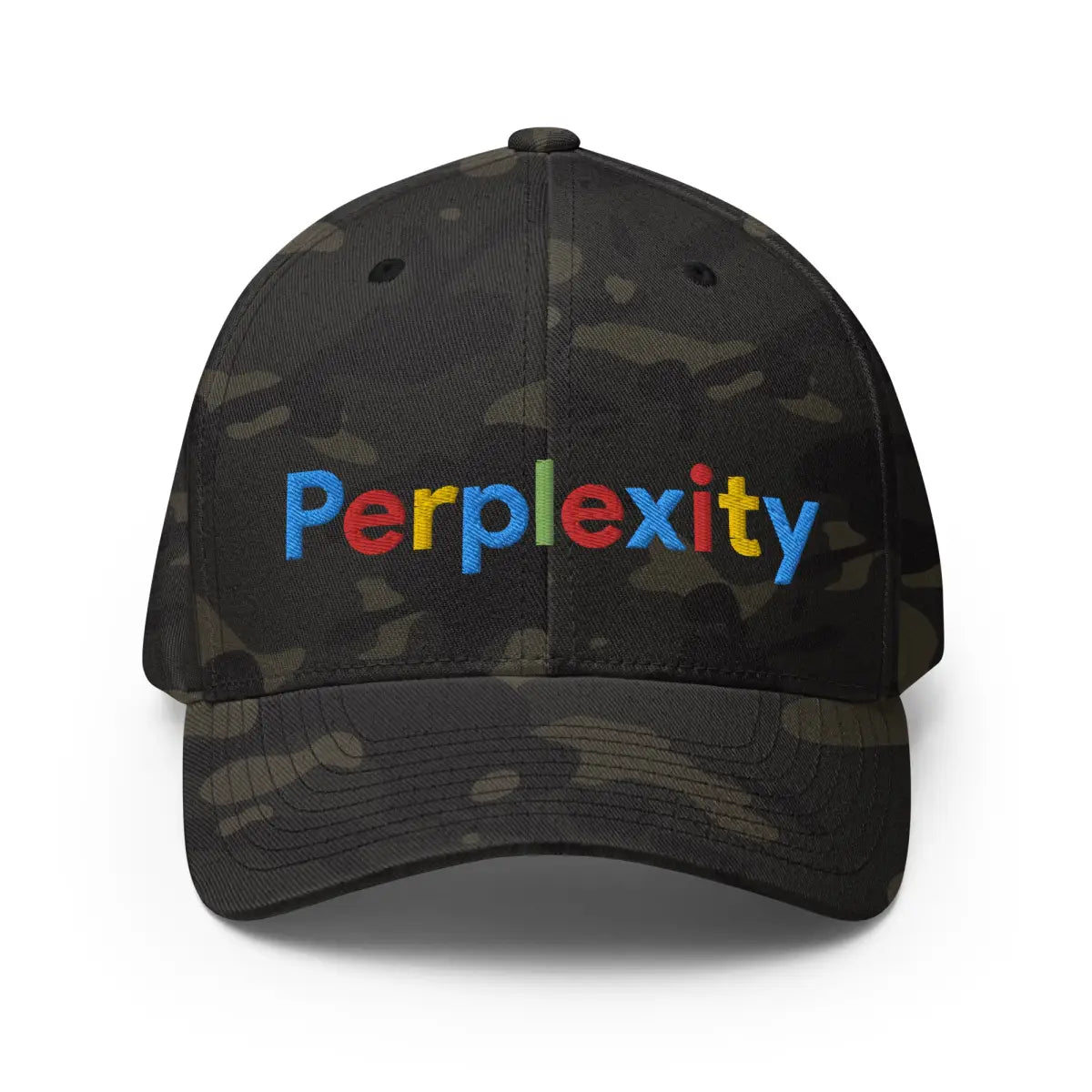 Perplexity Search Logo Embroidered Closed-Back Baseball Cap - Multicam Black / S/M