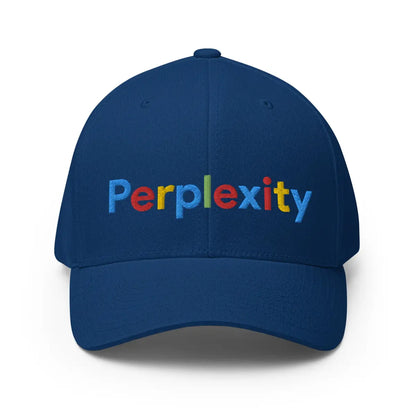 Perplexity Search Logo Embroidered Closed-Back Baseball Cap - Royal Blue / S/M