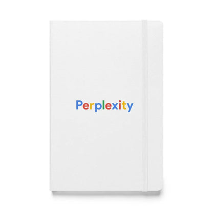 Perplexity Search Logo Hardcover Bound Notebook - White