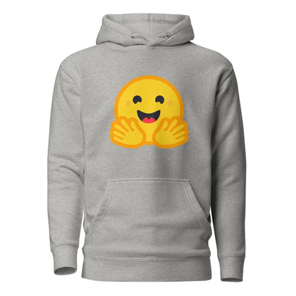 Premium Hugging Face Icon Hoodie (unisex) - Carbon Grey / M