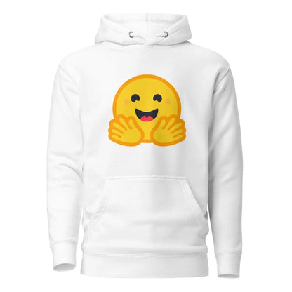 Premium Hugging Face Icon Hoodie (unisex) - White / M