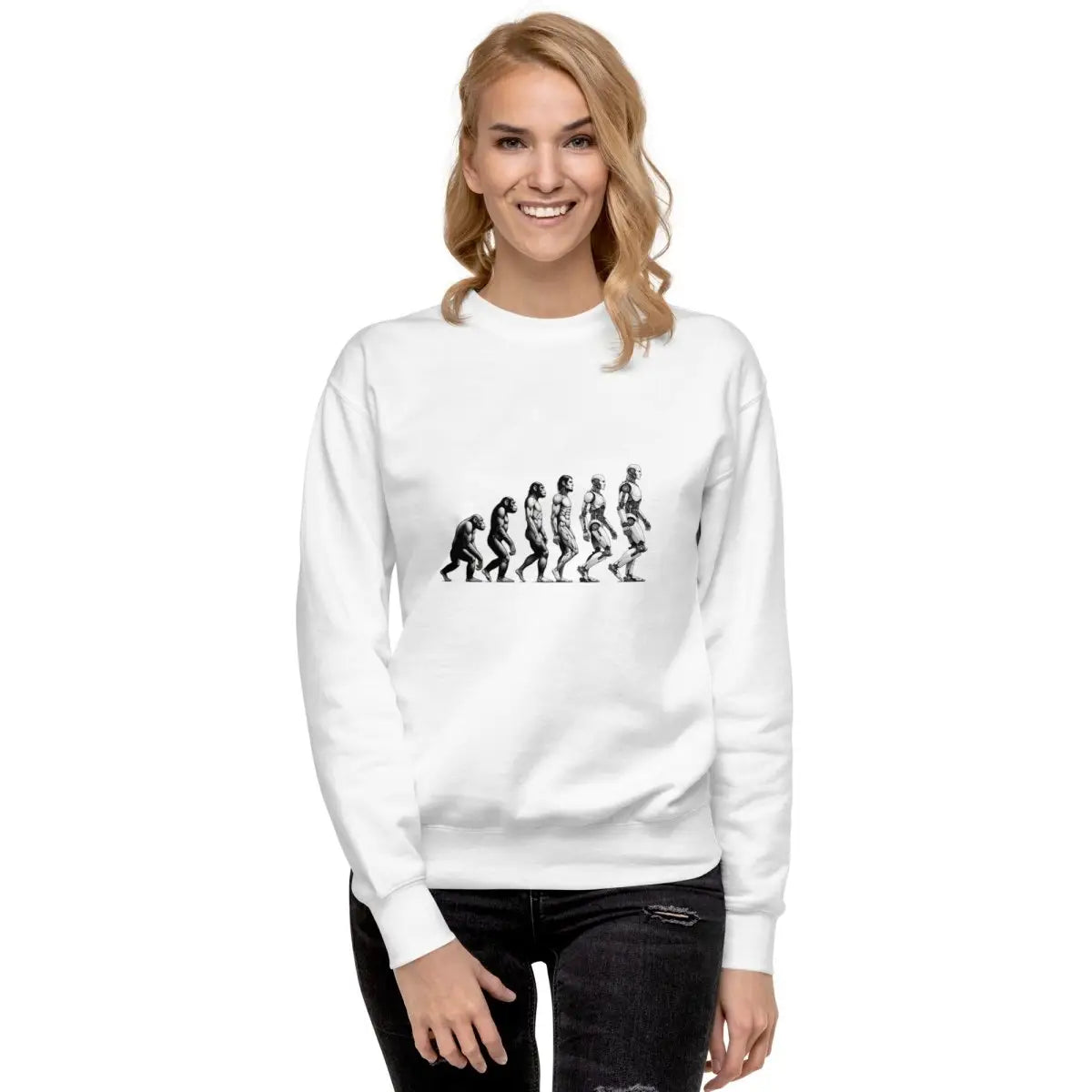 Premium Human Evolution to Robot Sweatshirt (unisex)