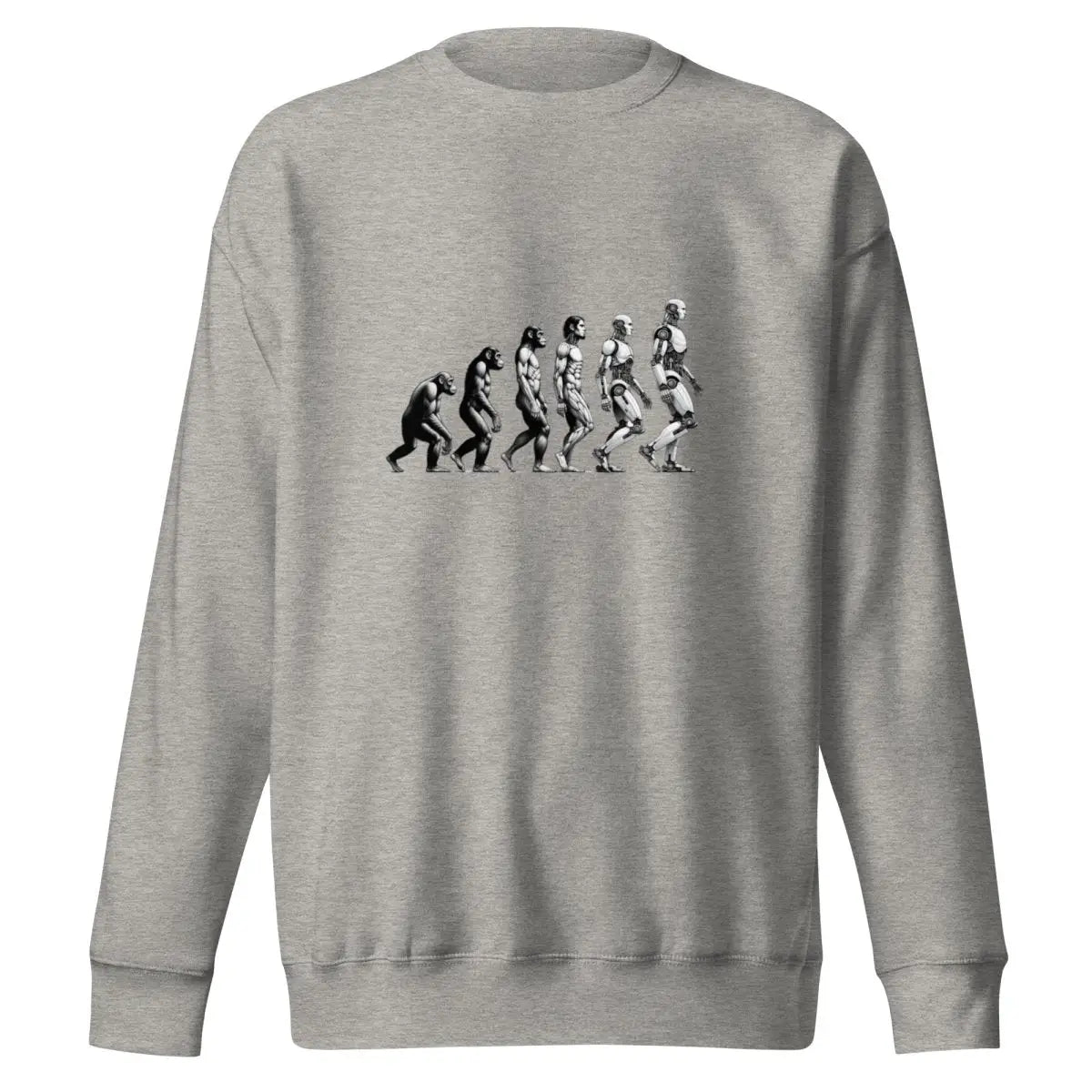 Premium Human Evolution to Robot Sweatshirt (unisex) - Carbon Grey / M