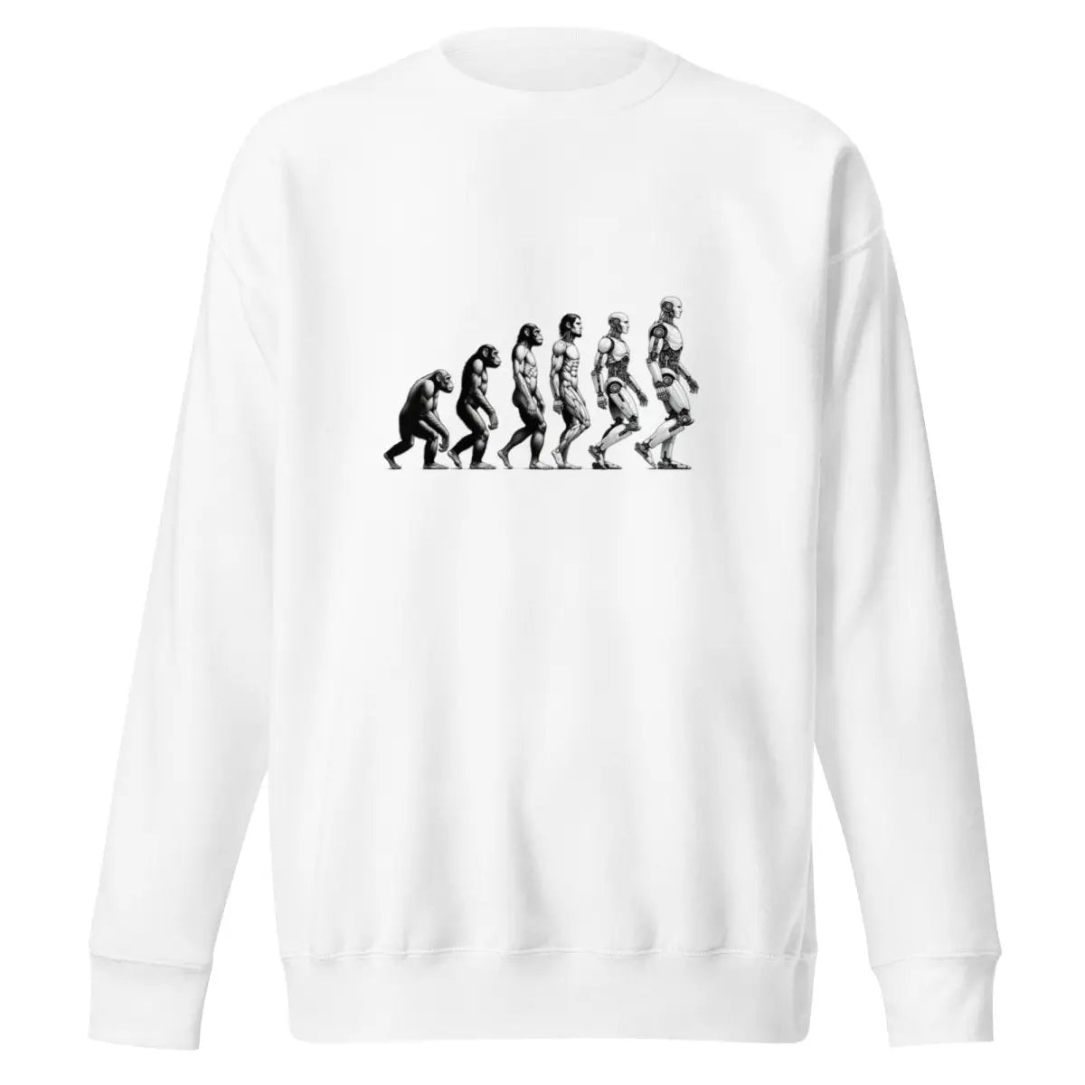 Premium Human Evolution to Robot Sweatshirt (unisex) - White / M