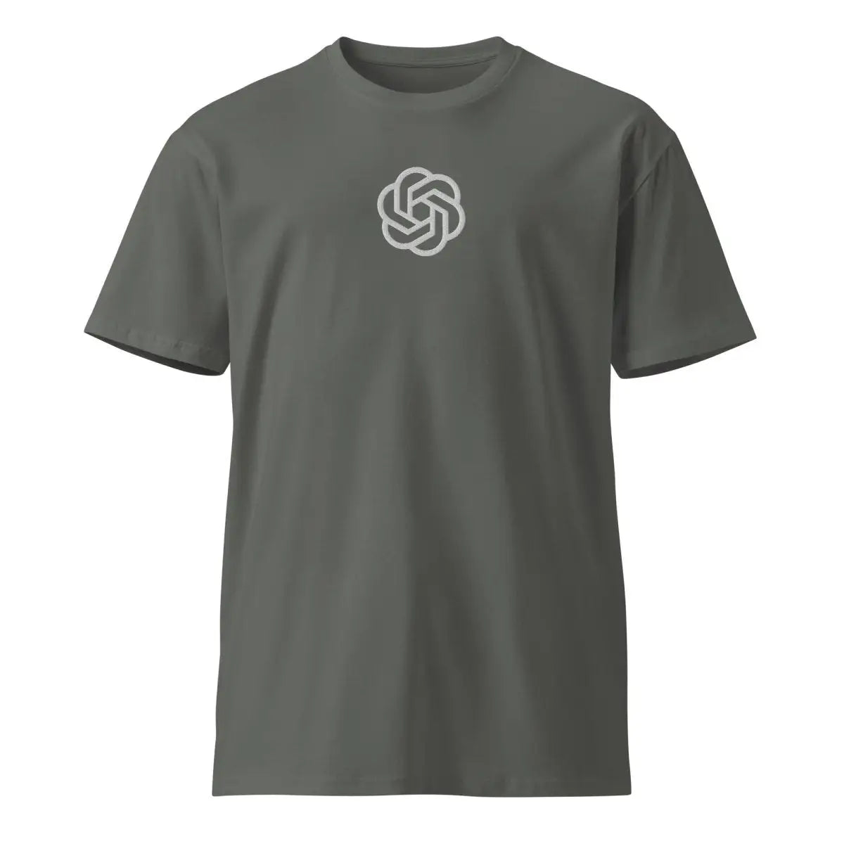 Premium OpenAI Icon Embroidered T-Shirt (unisex) - Charcoal / M