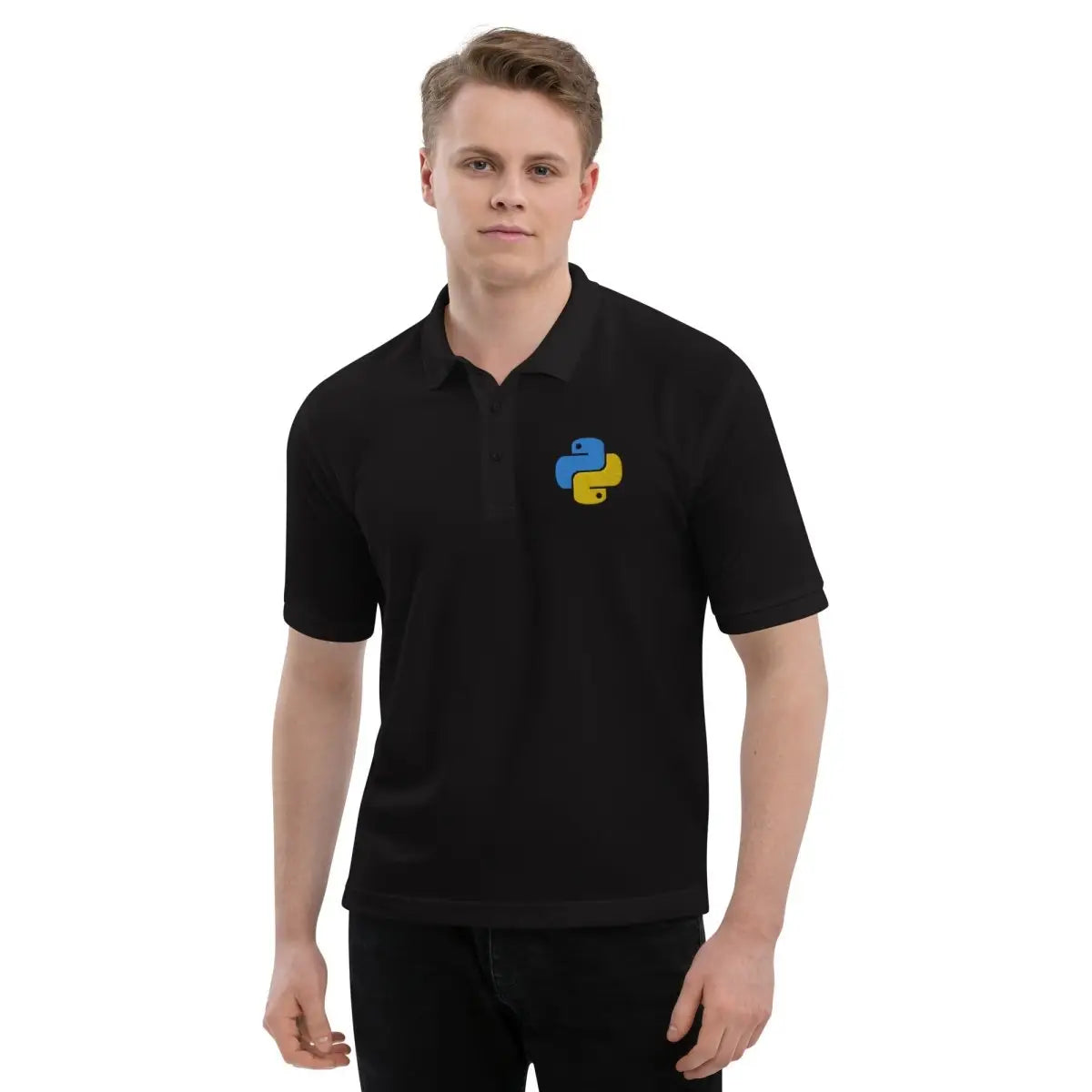 Premium Python Icon Embroidered Polo Shirt (men)