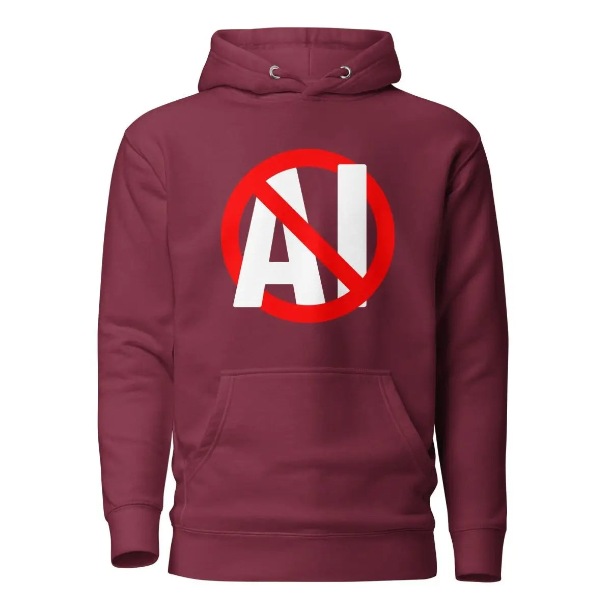 Premium Stop AI Hoodie (unisex) - Maroon / M