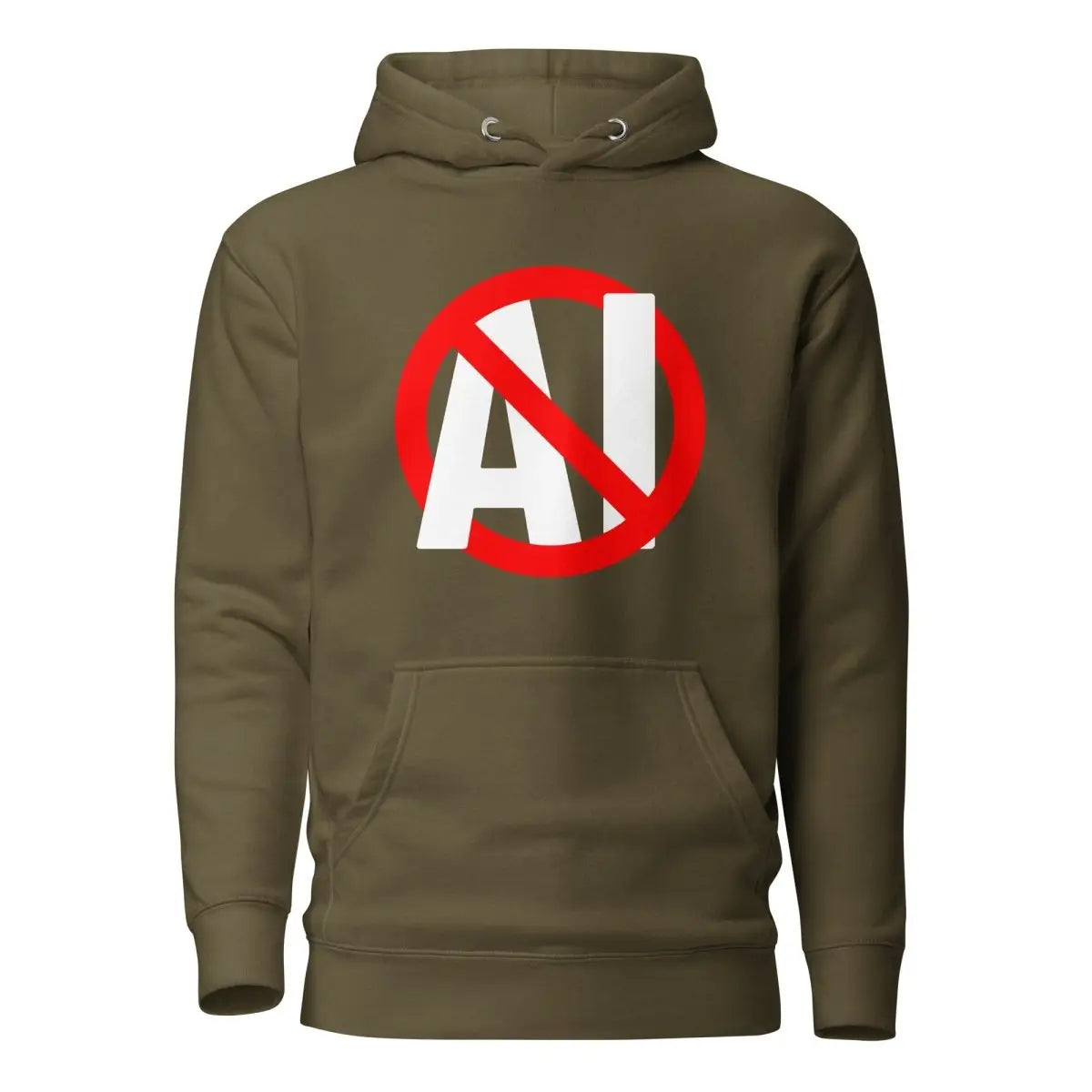 Premium Stop AI Hoodie (unisex) - Military Green / M