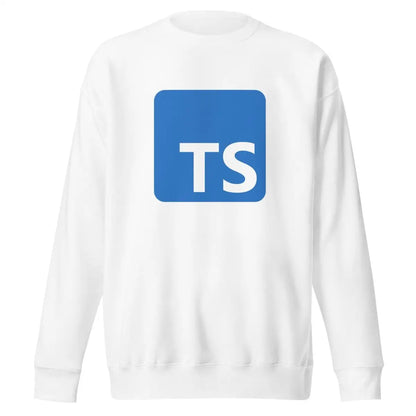 Premium TypeScript Logo Sweatshirt (unisex) - White / M