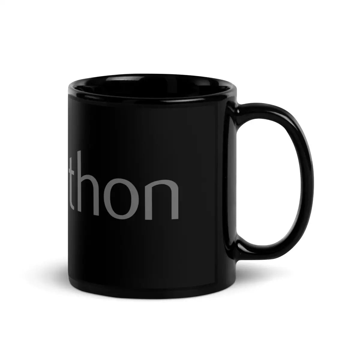 Python Dark Logo on Black Glossy Mug