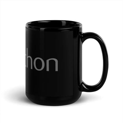 Python Dark Logo on Black Glossy Mug