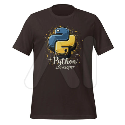 Python Developer T-Shirt (unisex) - Brown / M