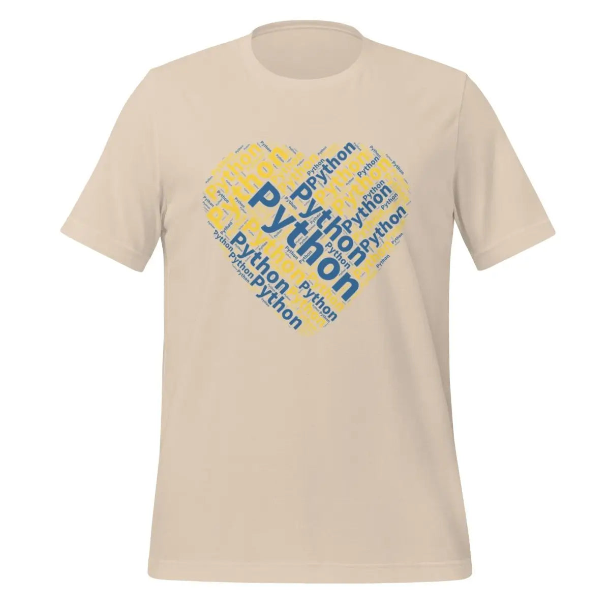 Python Heart Word Cloud T-Shirt 2 (unisex) - Soft Cream / M