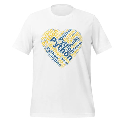 Python Heart Word Cloud T-Shirt 2 (unisex) - White / M