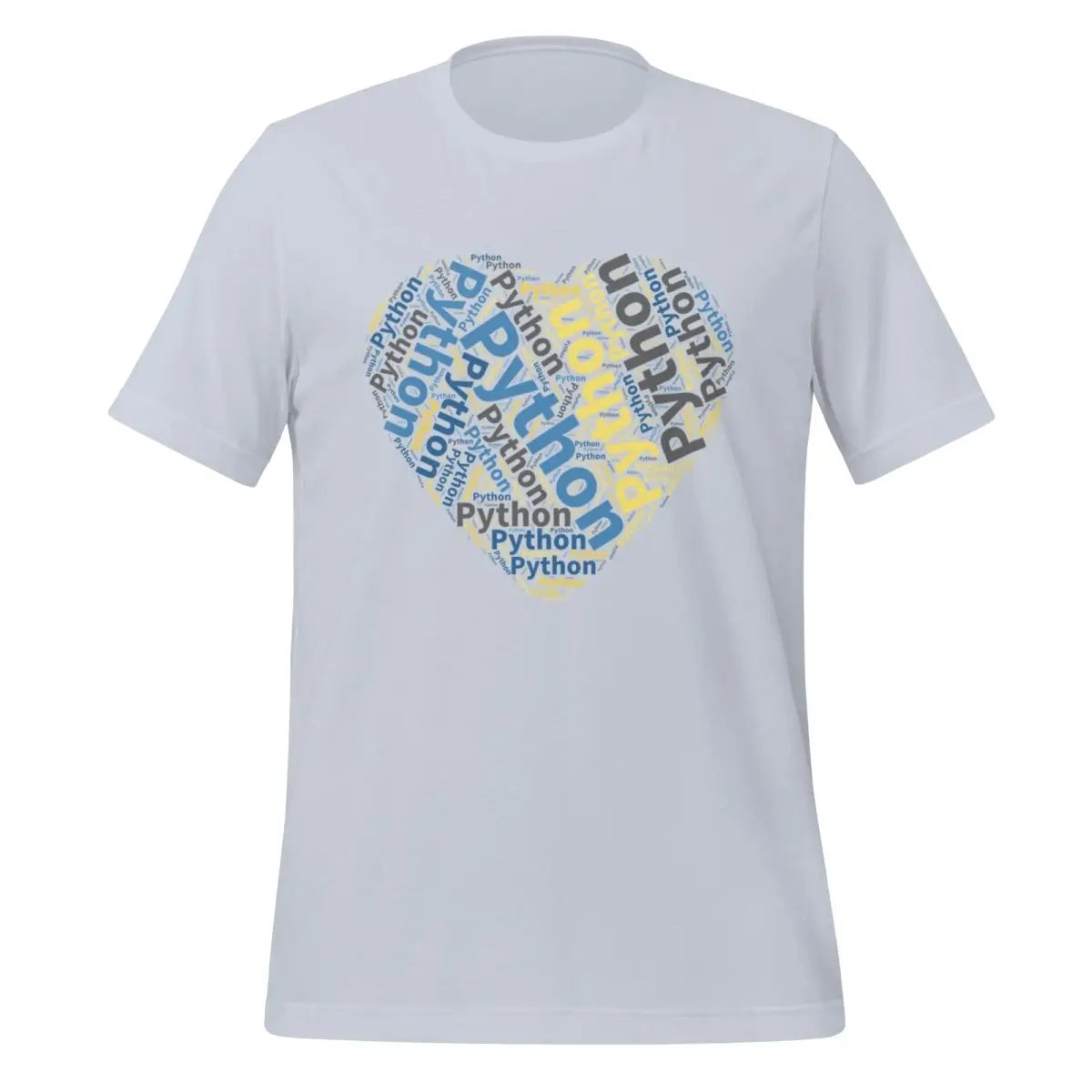 Python Heart Word Cloud T-Shirt (unisex) - Light Blue / M