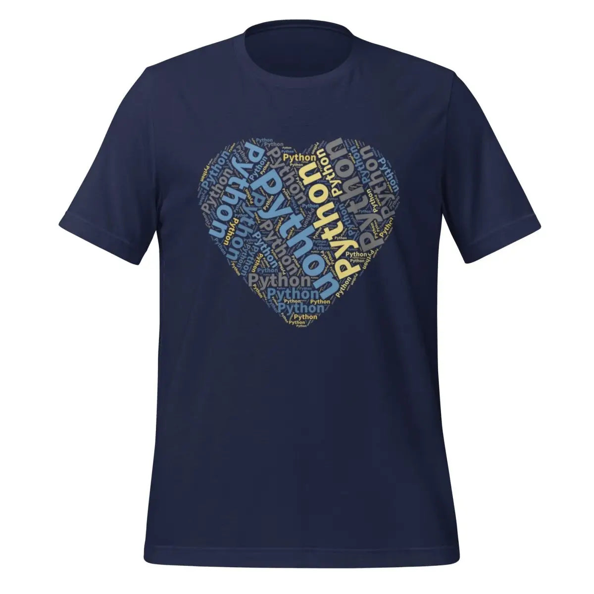 Python Heart Word Cloud T-Shirt (unisex) - Navy / M