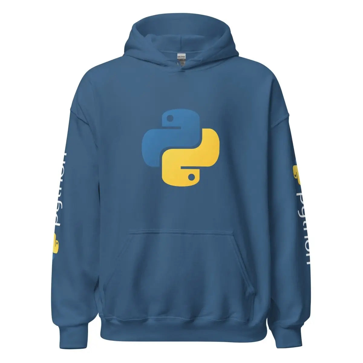 Python Icon and Logos Hoodie (unisex) - Indigo Blue / M