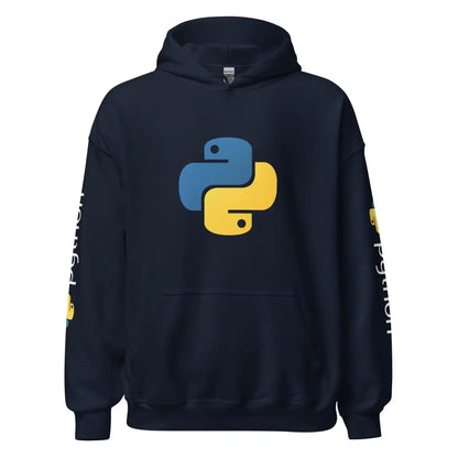 Python Icon and Logos Hoodie (unisex) - Navy / M