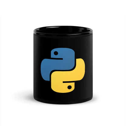 Python Icon Black Glossy Mug - 11 oz