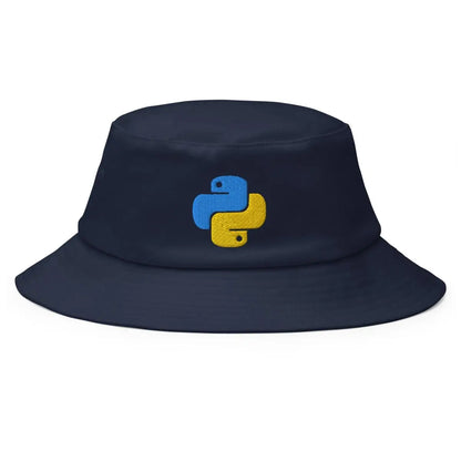 Python Icon Embroidered Bucket Hat - Navy