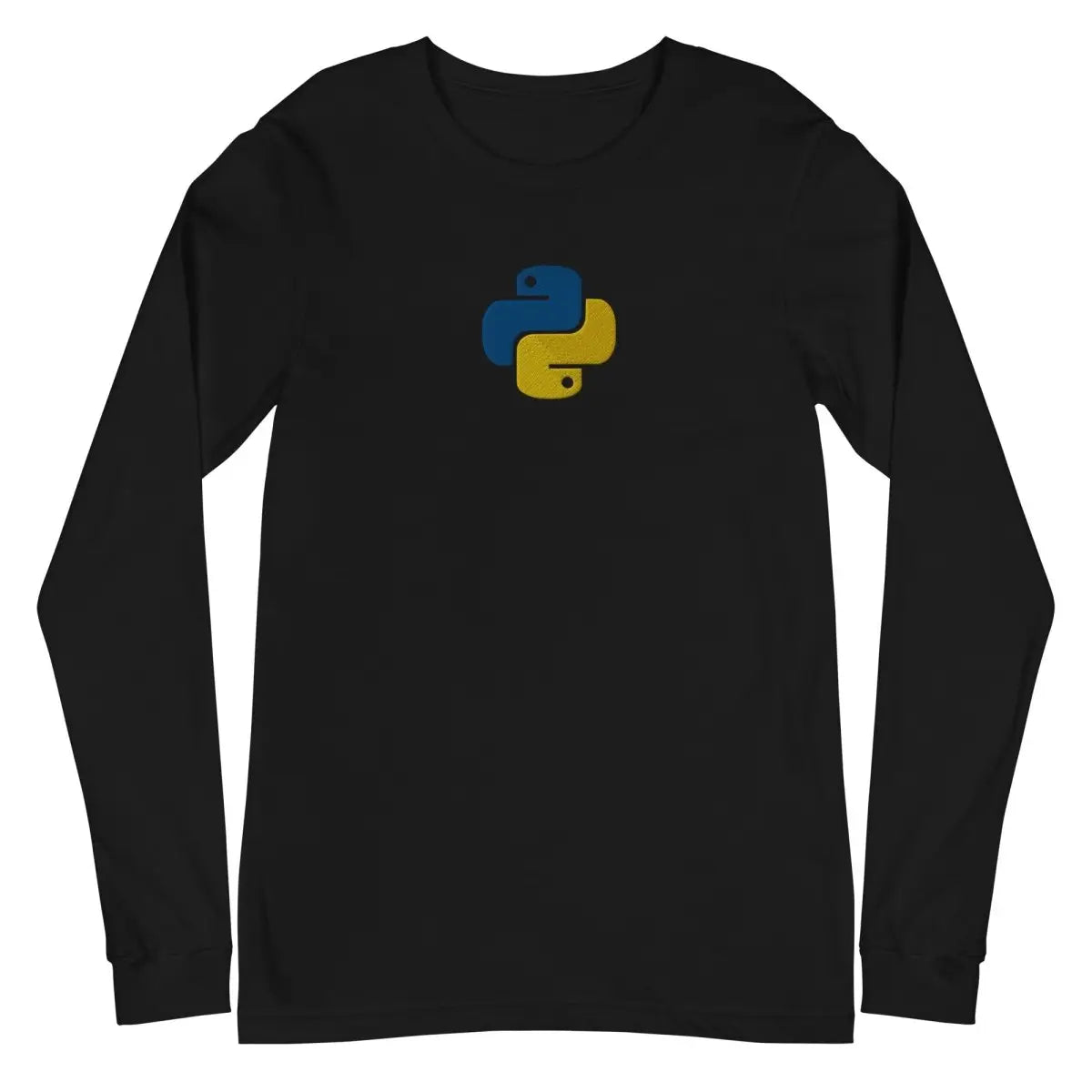 Python Icon Embroidered Long Sleeve T-Shirt (unisex) - Black / M