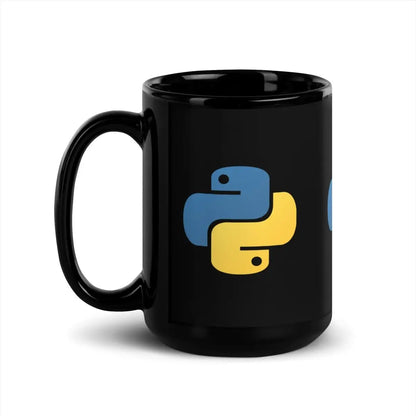 Python Icons Black Glossy Mug