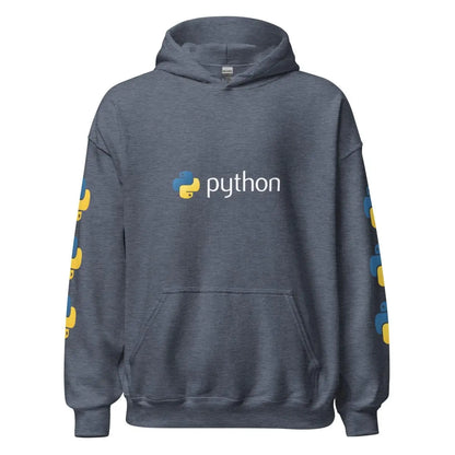 Python Logo and Icons Hoodie (unisex) - Heather Sport Dark Navy / M