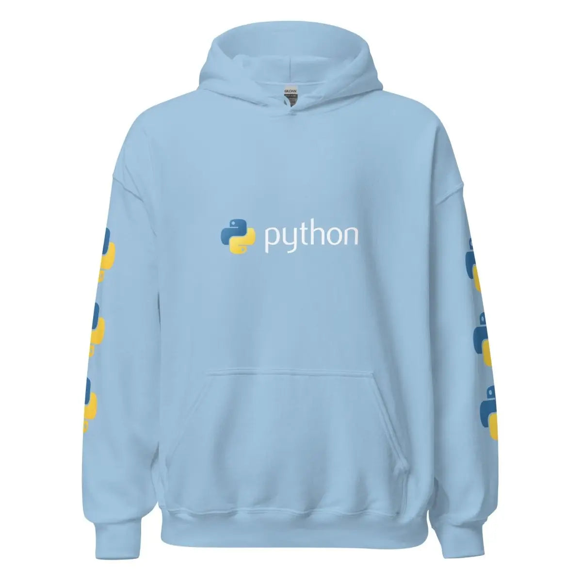 Python Logo and Icons Hoodie (unisex) - Light Blue / M