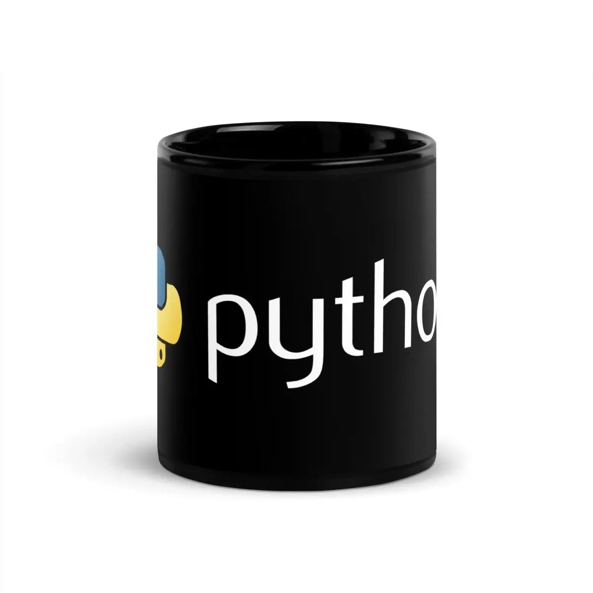 Python Logo Black Glossy Mug - 11 oz