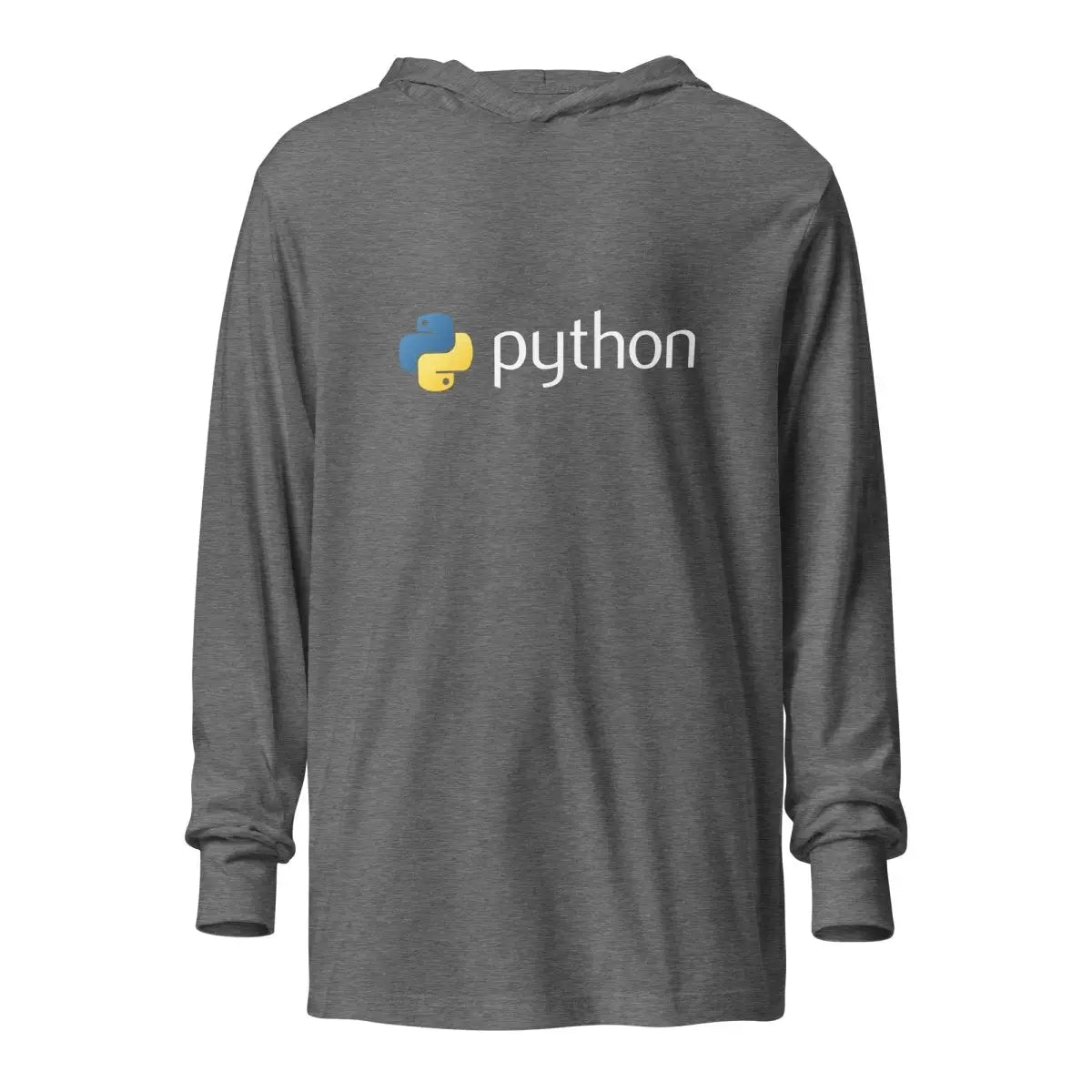 Python Logo Hooded Long Sleeve T-Shirt (unisex) - Grey Triblend / M