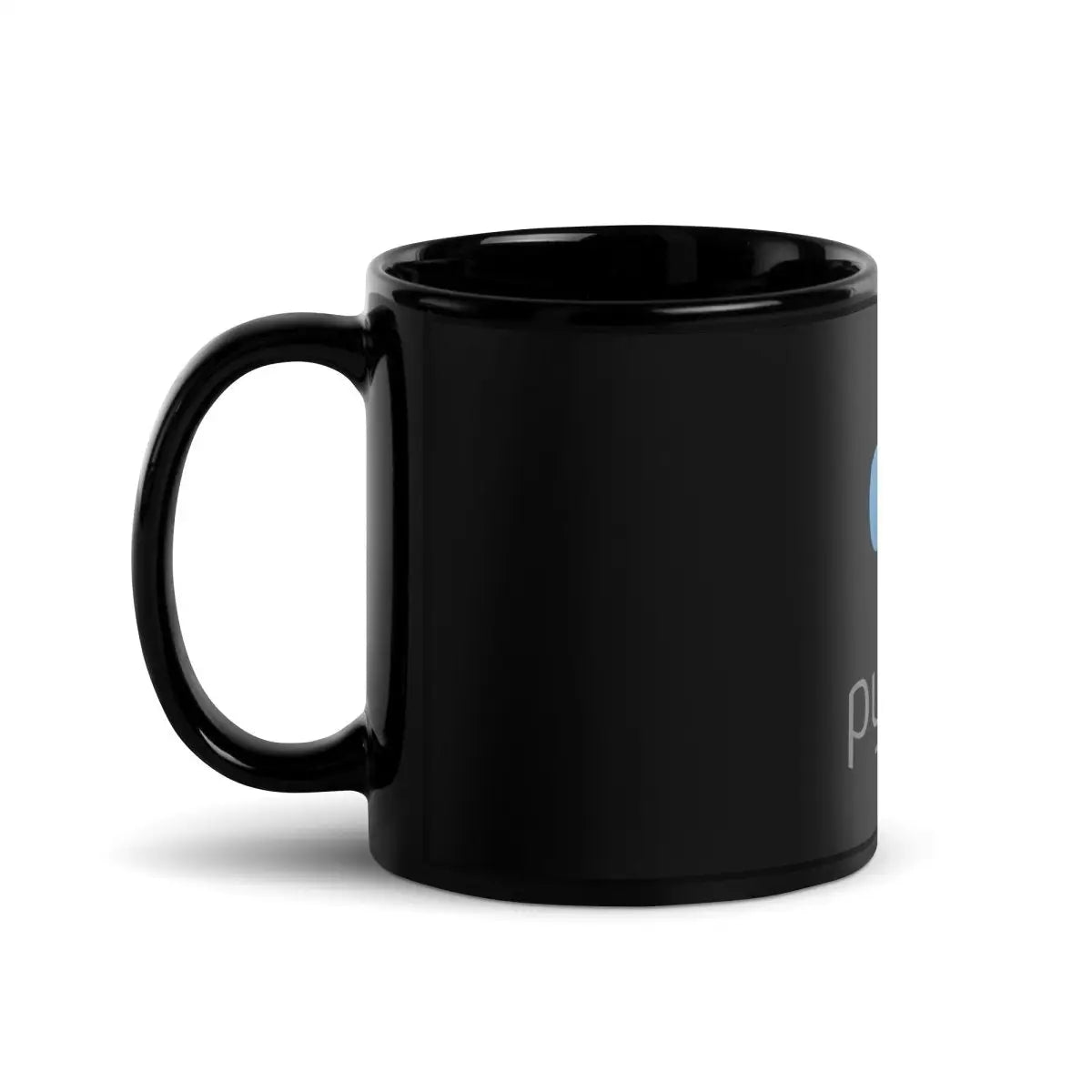 Python Stacked Logo Black Glossy Mug