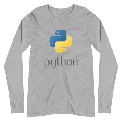 Python Stacked Logo Long Sleeve T-Shirt (unisex) - Athletic Heather / M