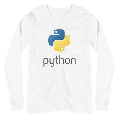 Python Stacked Logo Long Sleeve T-Shirt (unisex) - White / M