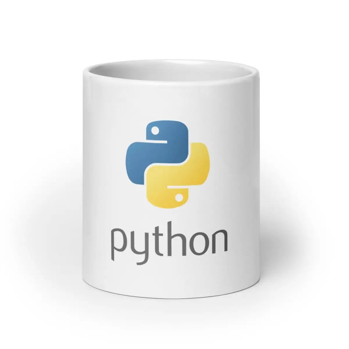 Python Stacked Logo White Glossy Mug - 20 oz