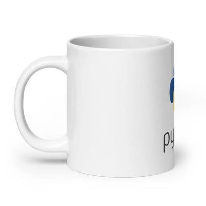 Python Stacked Logo White Glossy Mug