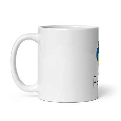 Python Stacked Logo White Glossy Mug