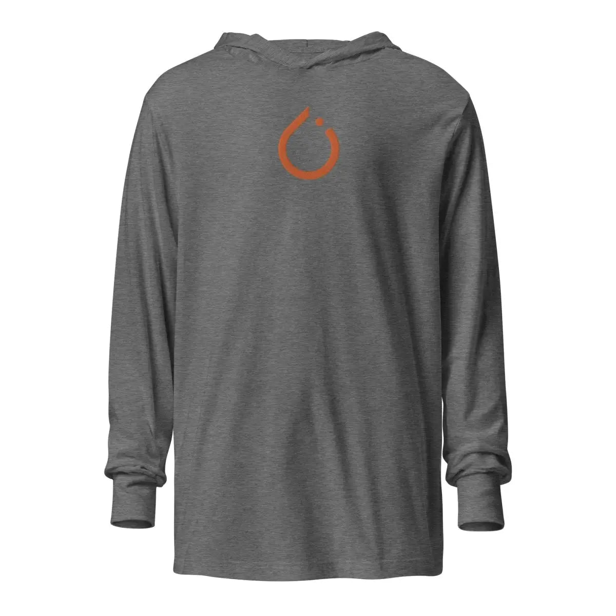 PyTorch Icon Embroidered Hooded Long Sleeve T-Shirt (unisex) - Grey Triblend / M