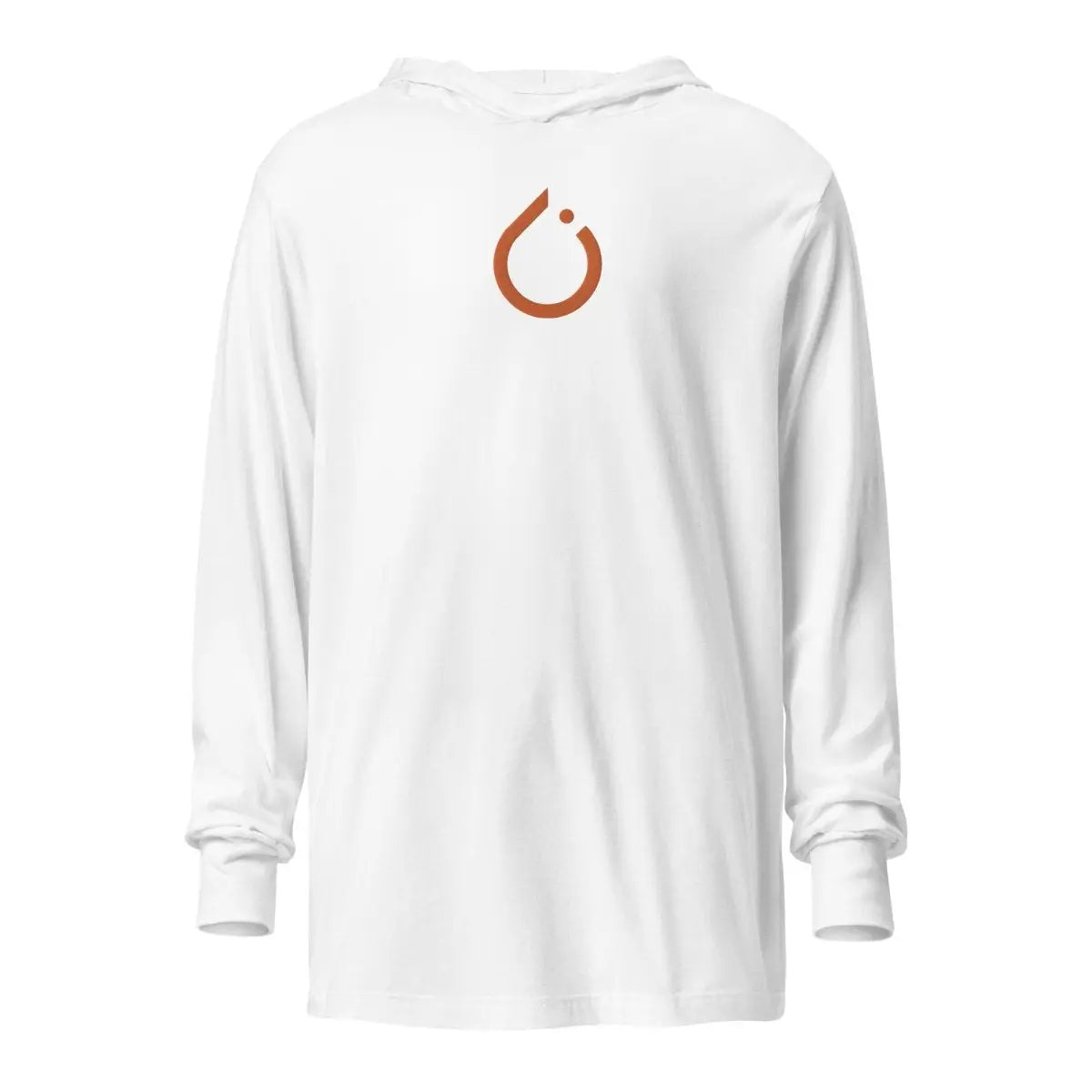 PyTorch Icon Embroidered Hooded Long Sleeve T-Shirt (unisex) - White / M