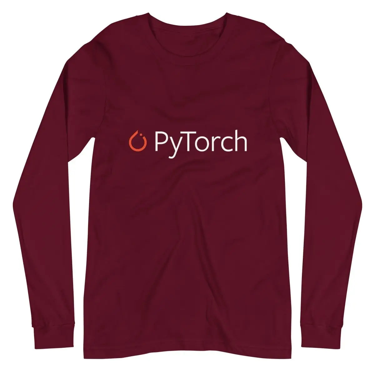 PyTorch Logo Long Sleeve T-Shirt (unisex) - Maroon / M