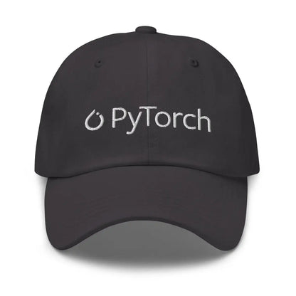 PyTorch White Logo Embroidered Cap - Dark Grey