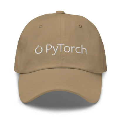 PyTorch White Logo Embroidered Cap - Khaki