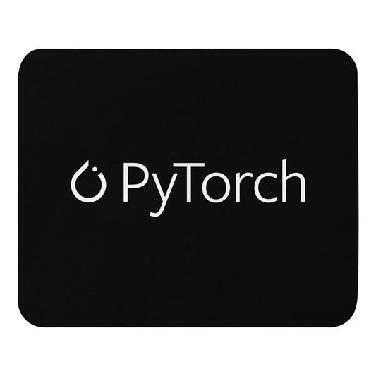 PyTorch White Logo on Black Mouse Pad