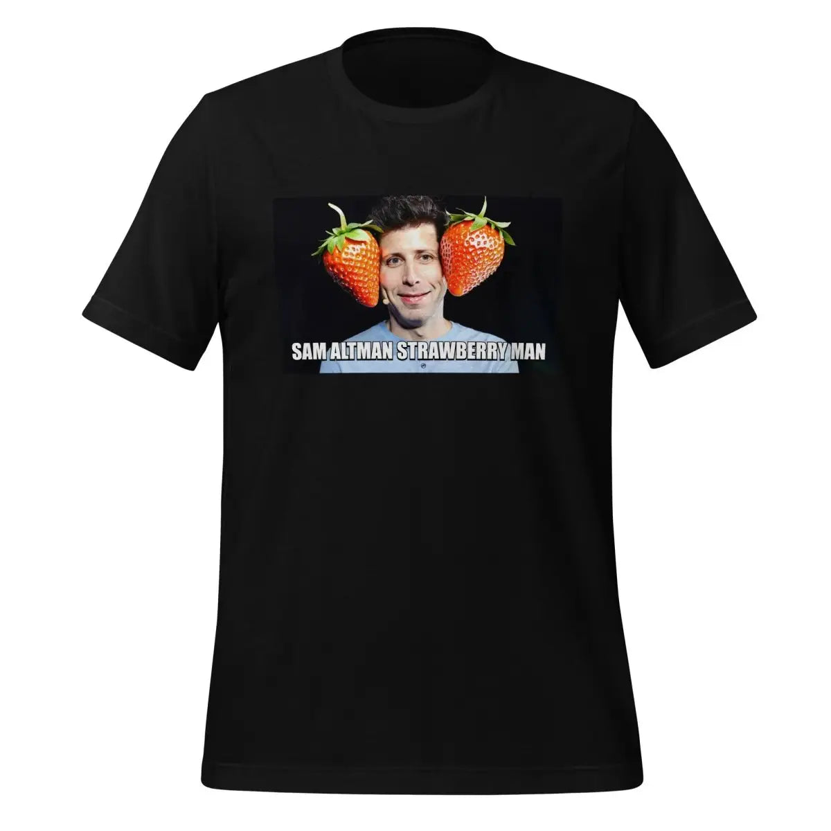 Sam Altman Strawberry Man Meme T-Shirt (unisex) - Black / M