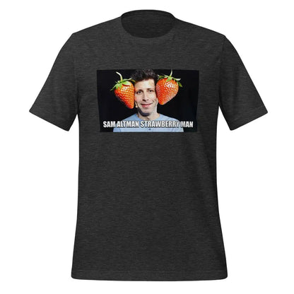 Sam Altman Strawberry Man Meme T-Shirt (unisex) - Dark Grey Heather / M