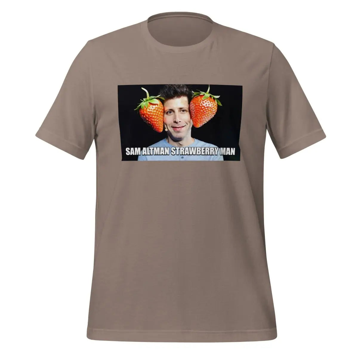 Sam Altman Strawberry Man Meme T-Shirt (unisex) - Pebble / M