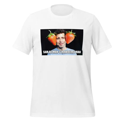 Sam Altman Strawberry Man Meme T-Shirt (unisex) - White / M